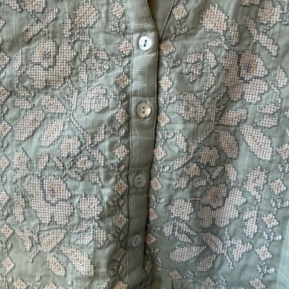 LSA Light Sage Linen Shirt Top - Picture 4 of 13